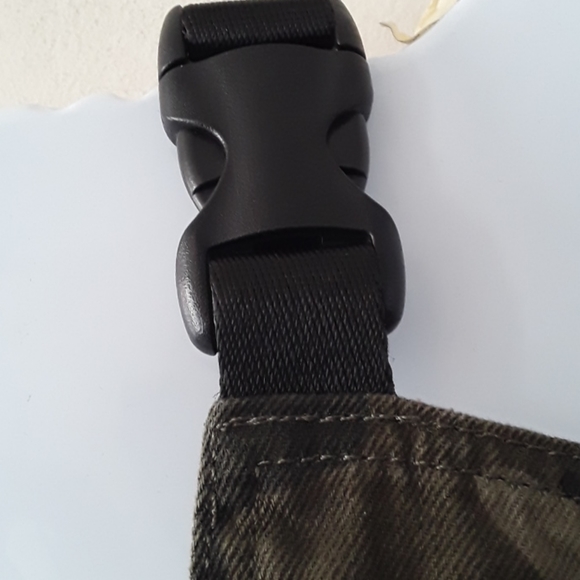 TOPSHOP Camo Denim Buckle Pinafore Dress 2 - Picture 9 of 16